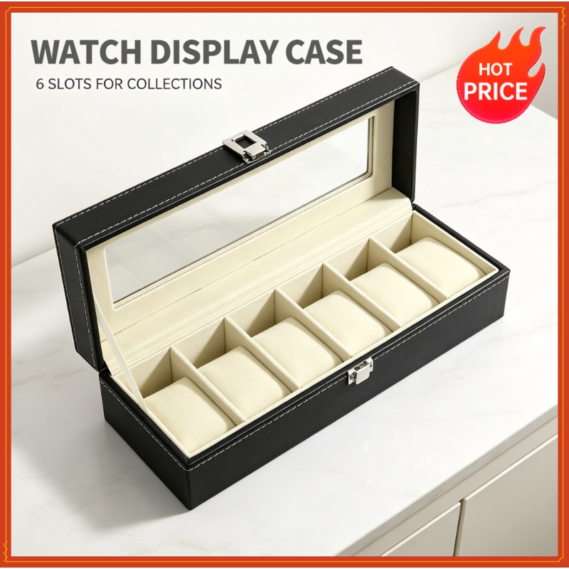 Luxury Watch Packaging Box - Kotak Jam Tangan Kulit PU 6/12