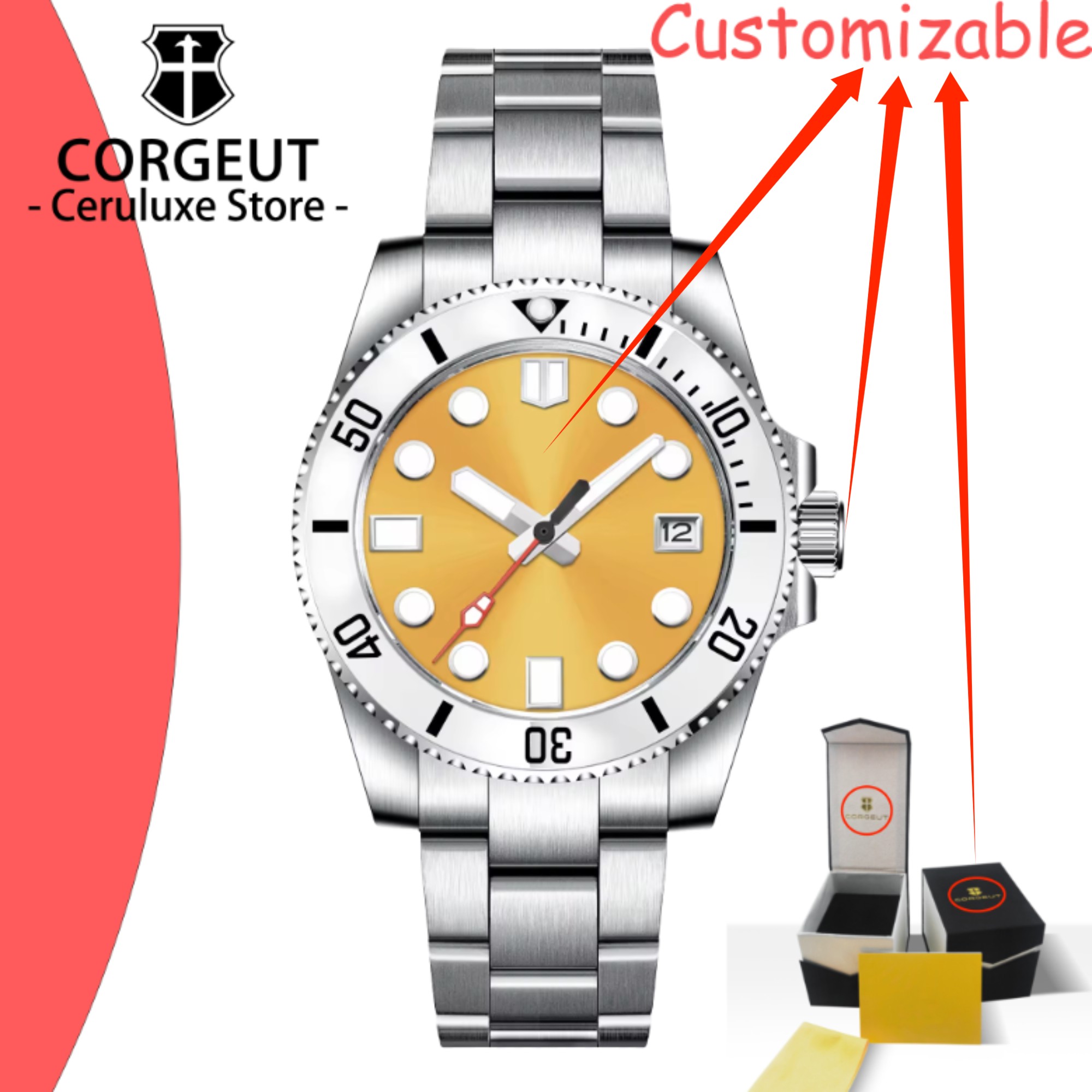 Luxury Watch Logos - Jam Tangan Mekanik Otomatis Pria 40mm
