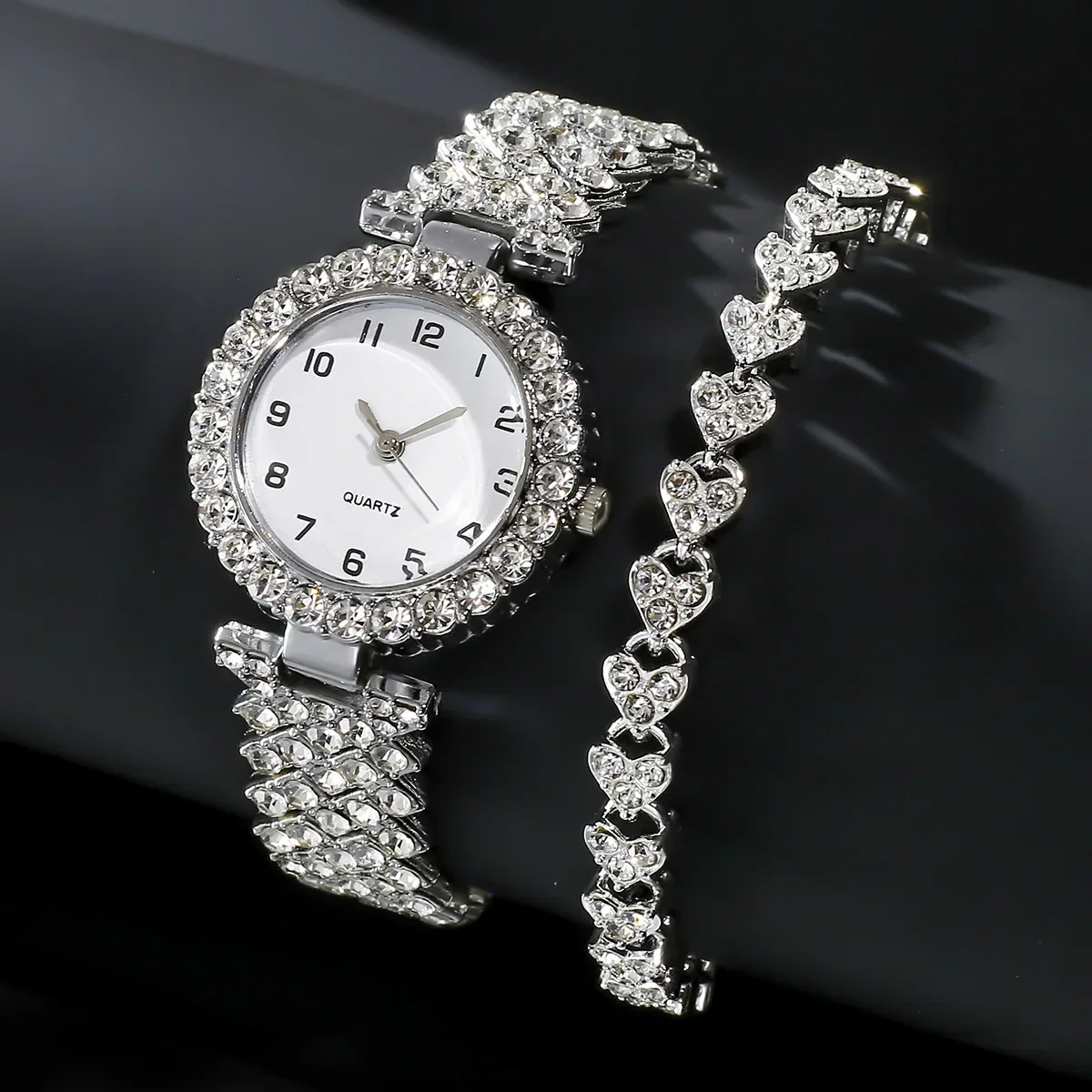 Ladies Luxury Watch - 1pcs/2pcs Set Jam Tangan Wanita Mewah
