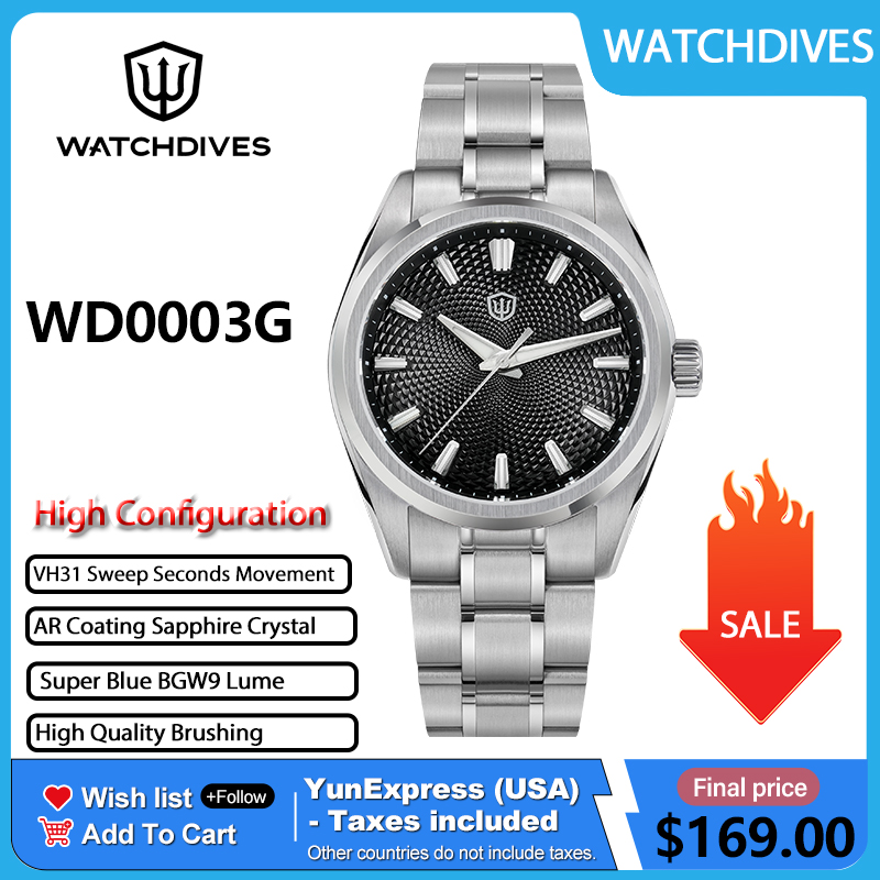 Guilloché Dial Watch - Jam Tangan Pria Watchdives WD0003G Guilloche