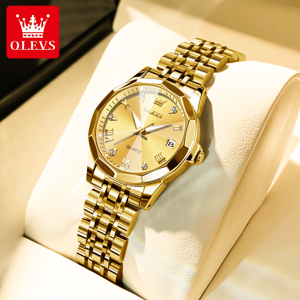 Ladies Luxury Watch - OLEVS jam tangan emas wanita, arloji