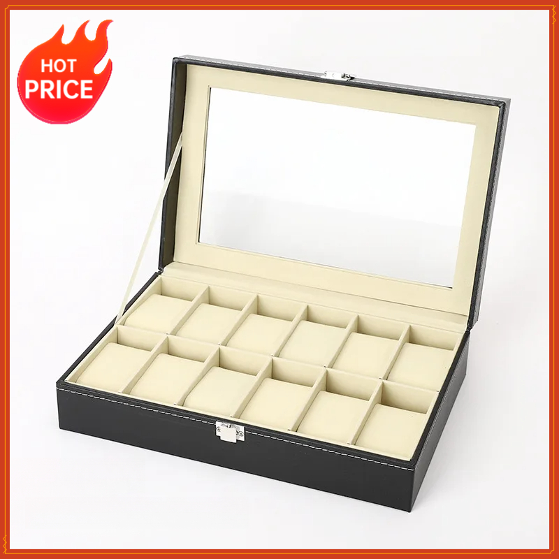 Kotak Jam Tangan Kulit PU 6/12 - Luxury Watch Packaging Box ulasan dan harga