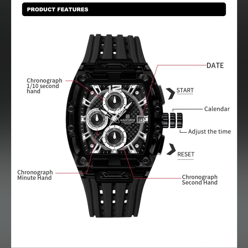 Jam Tangan Pria NAVIFORCE 5ATM - Luxury Watch Gift Box ulasan dan harga