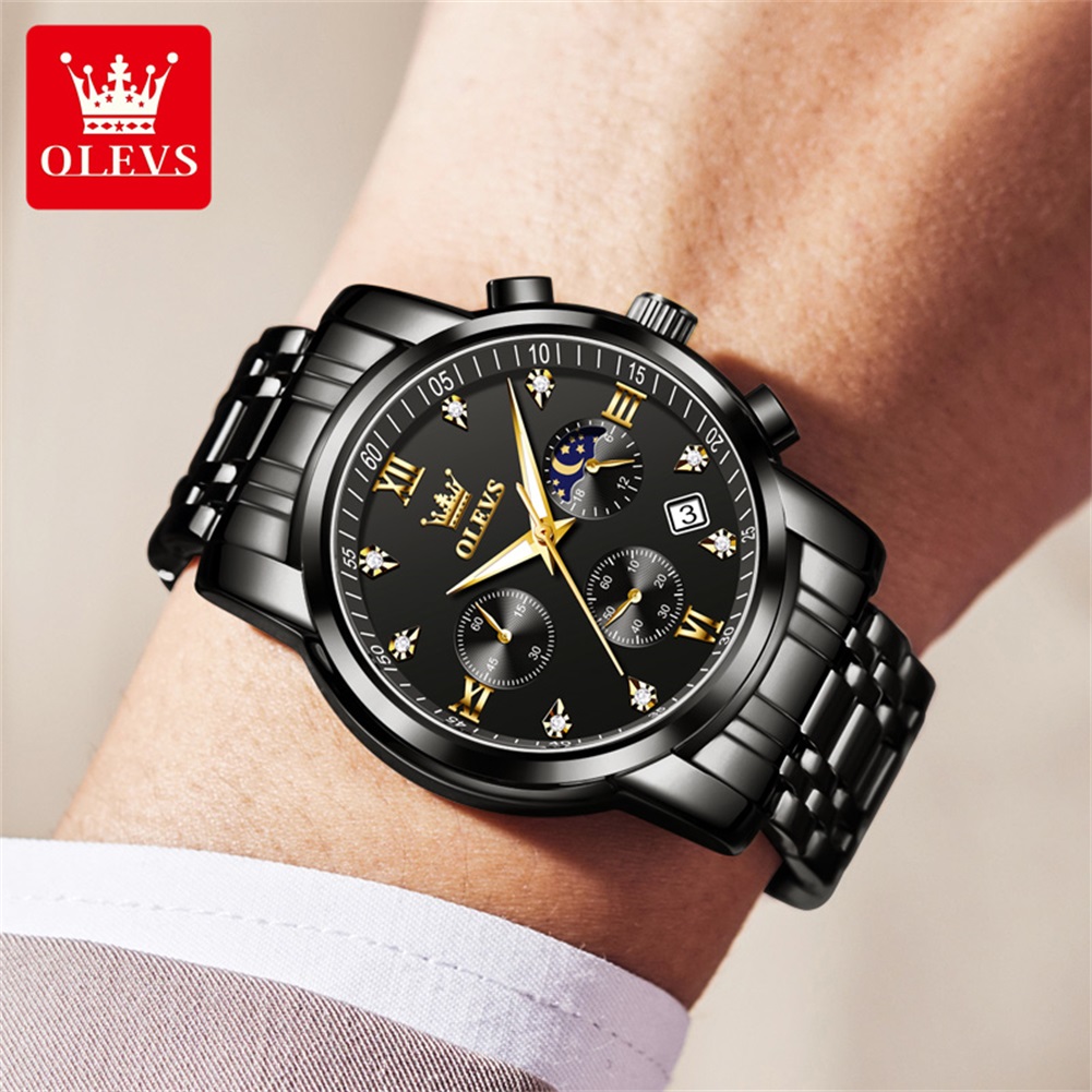 OLEVS Jam Tangan Pria Populer  - Luxury Watch Logos ulasan dan harga